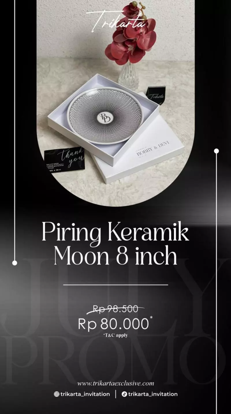 Piring Keramik Moon 8 Inch
