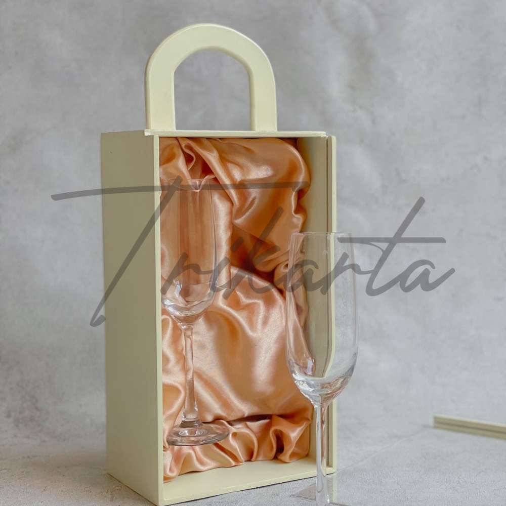 gelas kaca champagne packing badan kayu tutup akrilik 27101722916