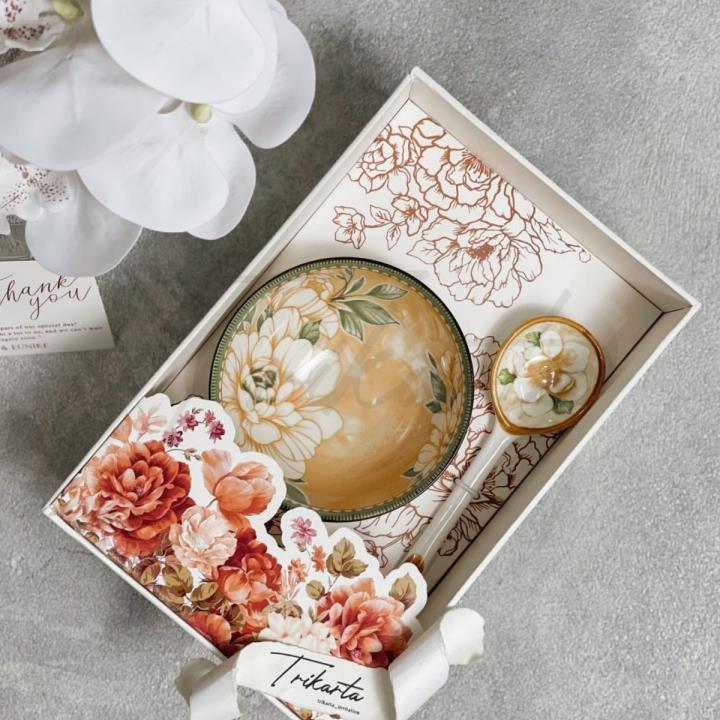 mangkok supbowl sendok keramik pop art 17040848834