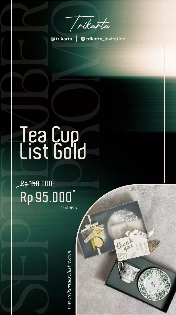 Tea Cup List Gold