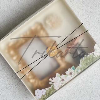 Frame Kaca List Daun - Aroma Therapy Crystal - Bunga Kering Packing