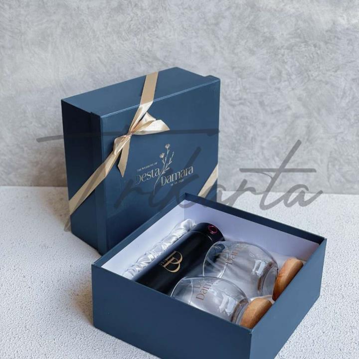 Gelas Kaca Cembung - Coaster 2 Set - Termos Mata Bulat Set