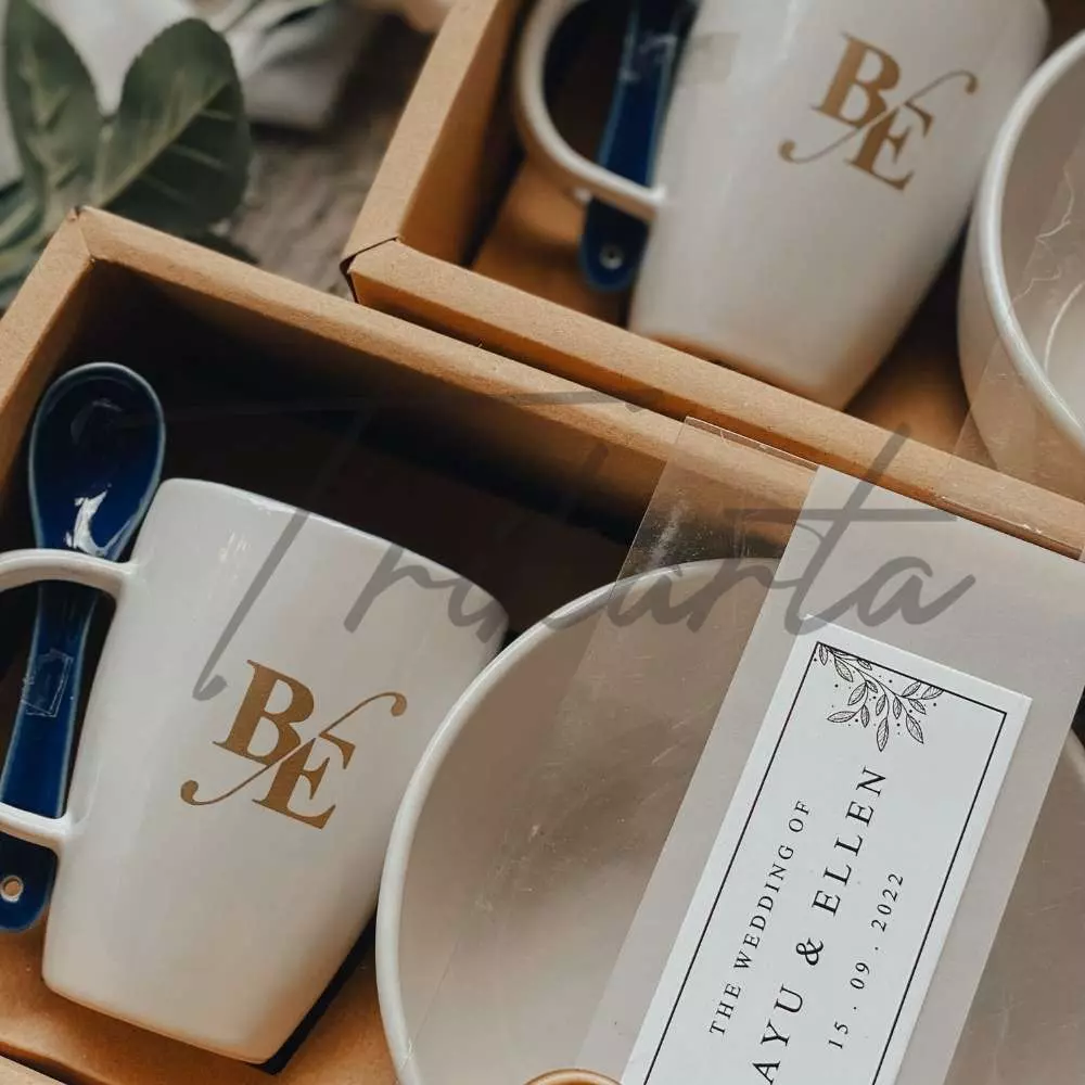 Mangkok Two Tone  Mug Sendok Set Packing Box Kraft