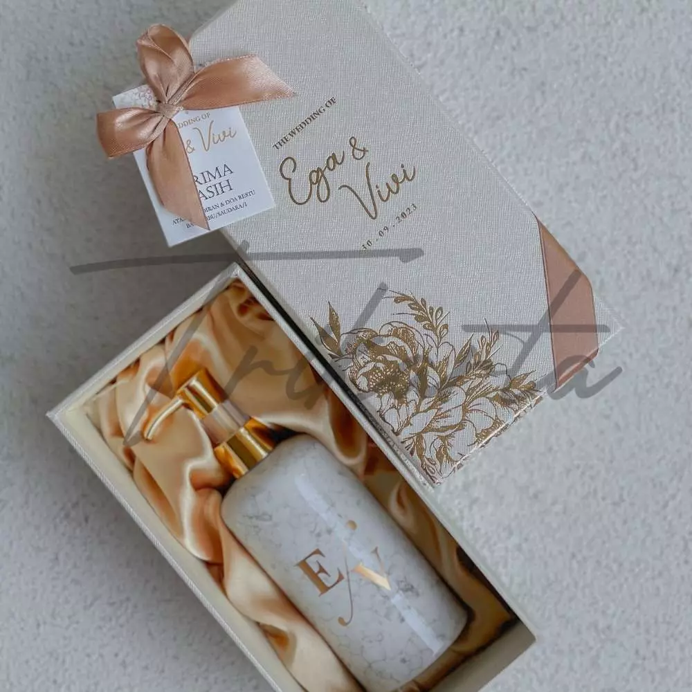 Handsoap Keramik Marble Putih  Packing Hardbox