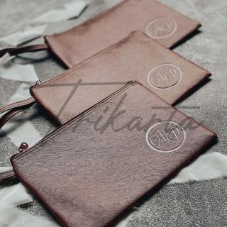 Pouch Dompet Prada Glitter Resleting Depan - Pegangan Besi