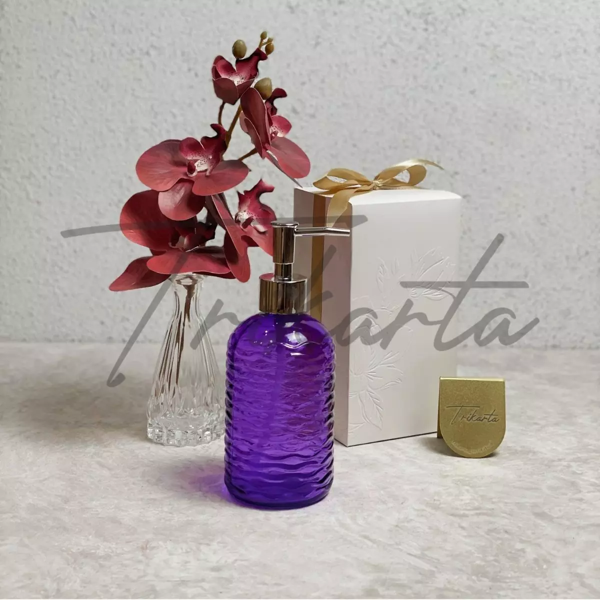 Botol Handsoap Kaca Ungu