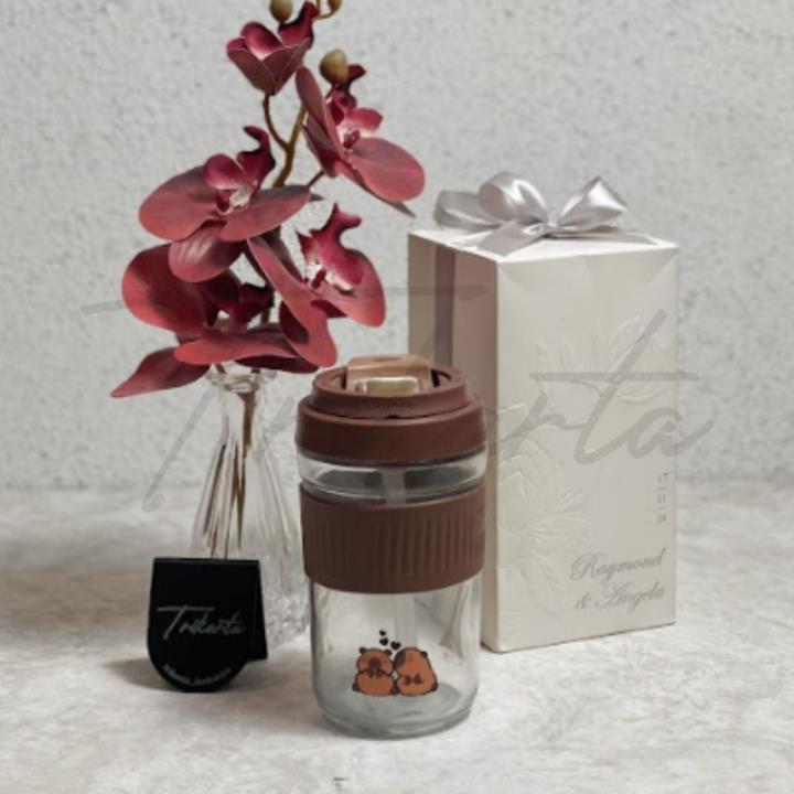 Tumbler Gelas Kaca 450 ml Paperbox Emboss