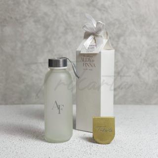 Botol Kaca Doff Paperbox Embos Putih