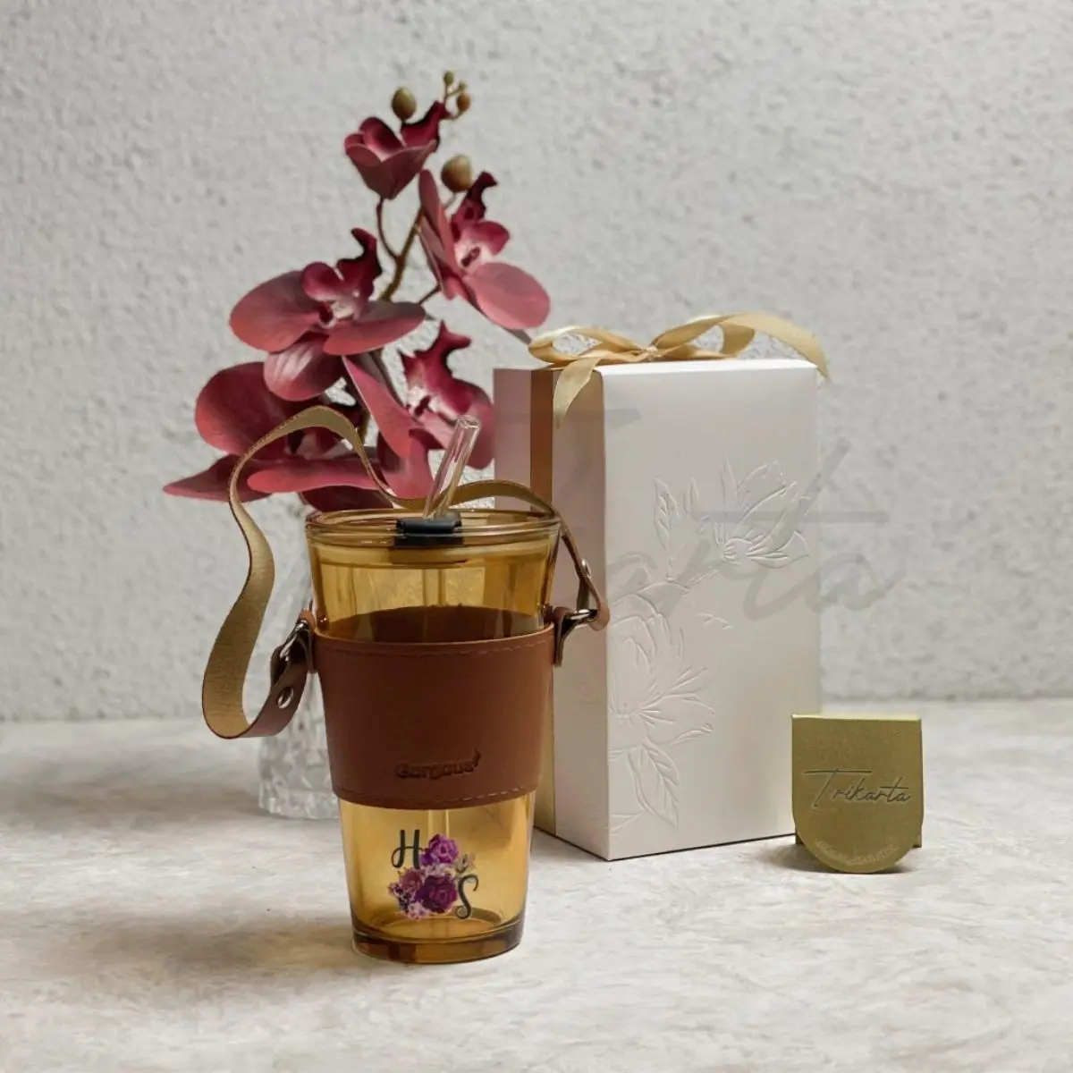 Tumbler Straw Aesthetic Tali Packing Paperbox Emboss